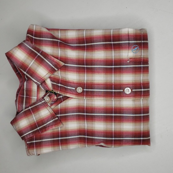 Aigle Mens Organic Cotton Plaid Button Up Shirt Size L Western Y2K Sustainable - Picture 1 of 11
